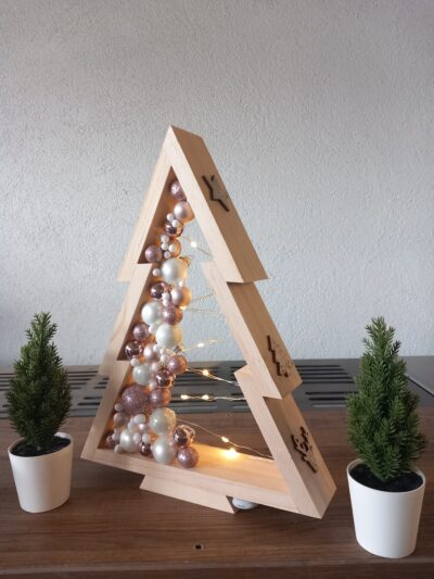 Tannenbaum Holz mit Lichterkette "Keti" – Bild 2
